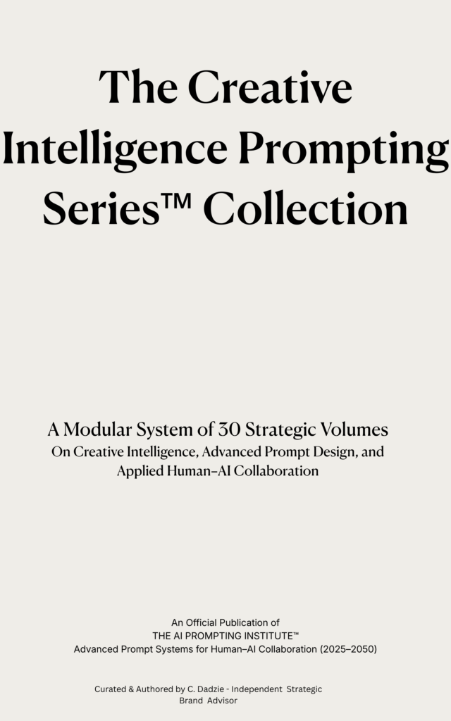 Cover image of The Creative Intelligence Prompting – Series™, a strategic collection focused on creative cognition, ideation systems, and advanced prompting frameworks for imaginative and conceptual intelligence.